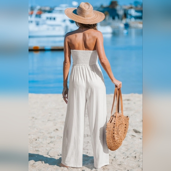 MWT Tropical Strapless Jersy Jumpsuit - Picture 8 of 9
